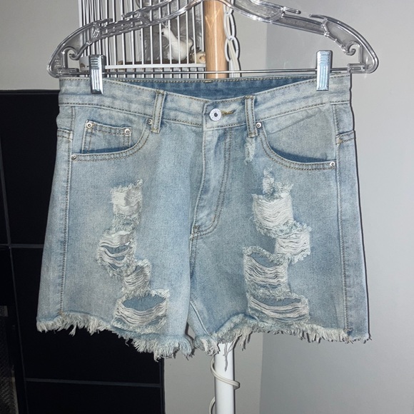 Pants - Denim Ripped Shorts